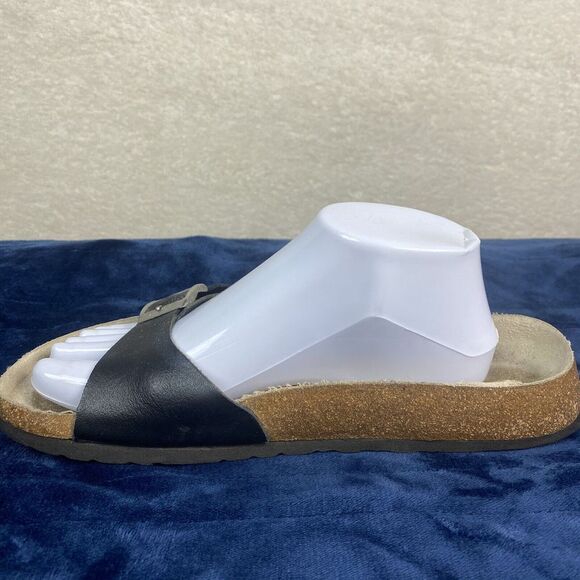 Birkenstock Tula Madrid Slides Womens 41/10 Black Leather Buckle Slip On Sandals - Picture 9 of 15